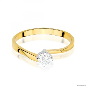 Pierścionek W0243 Diament Laboratoryjny 0,20ct żółte złoto 375