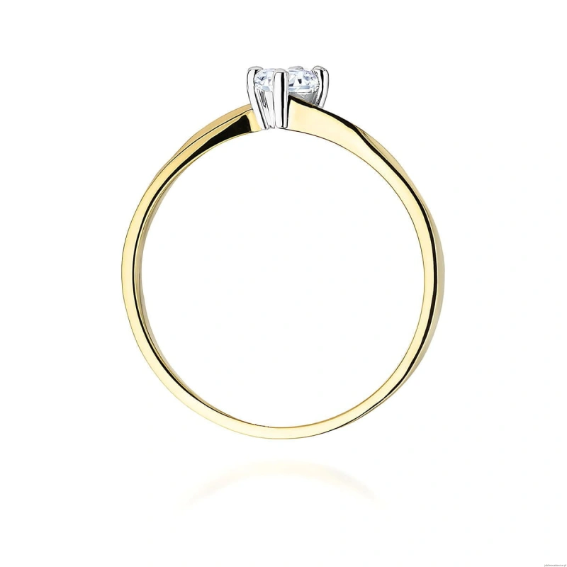 Pierścionek W0243 Diament Laboratoryjny 0,20ct żółte złoto 375