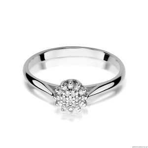 Pierścionek W0401 z diamentami laboratoryjnymi białe złoto 375