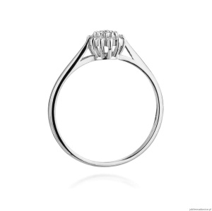 Pierścionek W0401 z diamentami laboratoryjnymi białe złoto 375