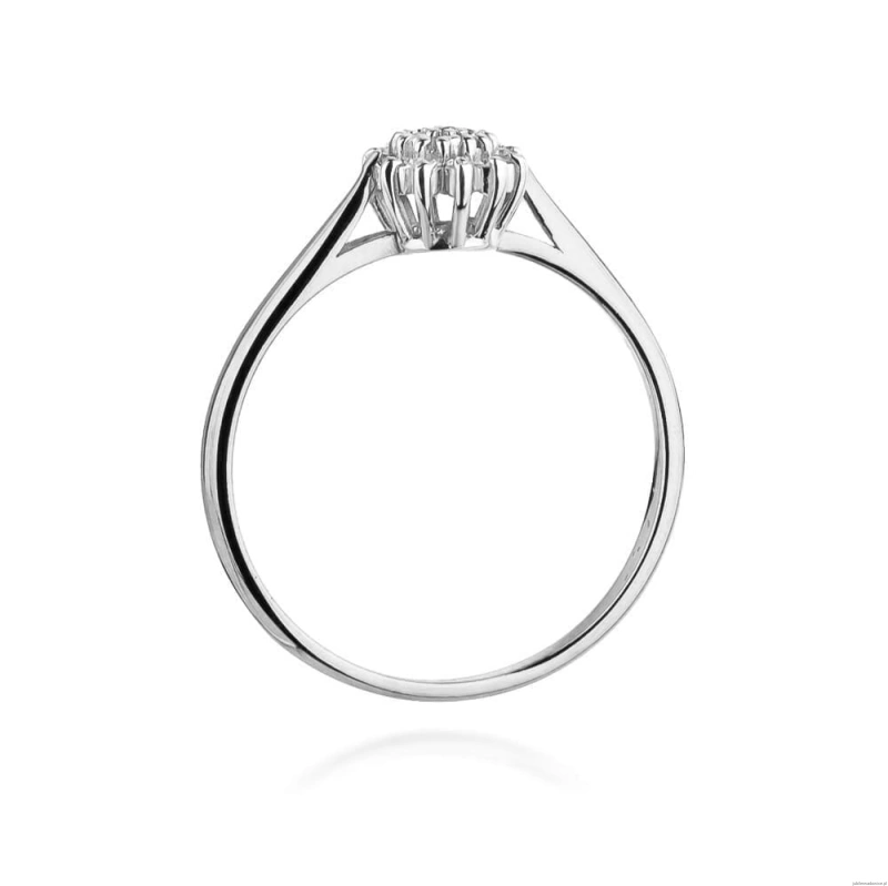 Pierścionek W0401 z diamentami laboratoryjnymi białe złoto 375
