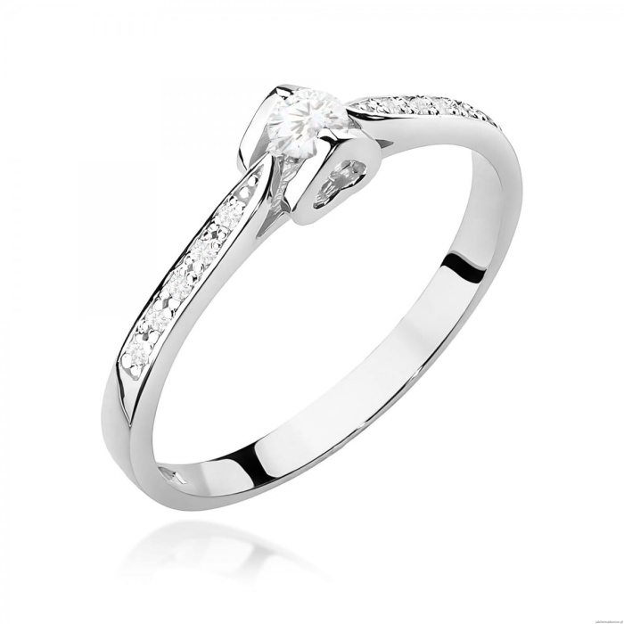 Pierścionek W0435 Diament Laboratoryjny 0,10ct białe złoto 375