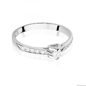 Pierścionek W0435 Diament Laboratoryjny 0,10ct białe złoto 375