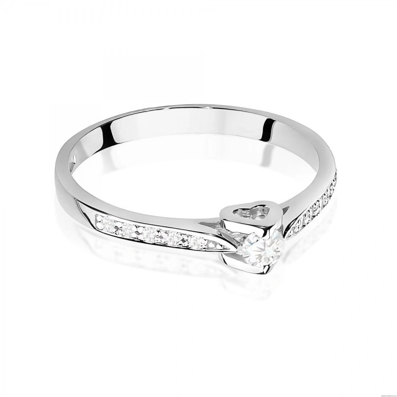 Pierścionek W0435 Diament Laboratoryjny 0,10ct białe złoto 375