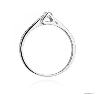 Pierścionek W0435 Diament Laboratoryjny 0,10ct białe złoto 375