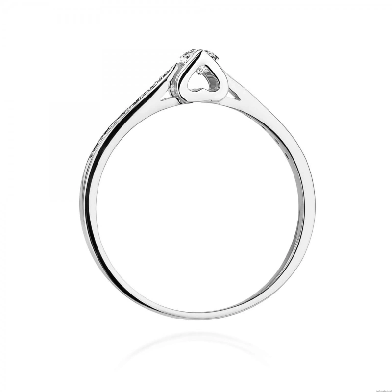 Pierścionek W0435 Diament Laboratoryjny 0,10ct białe złoto 375