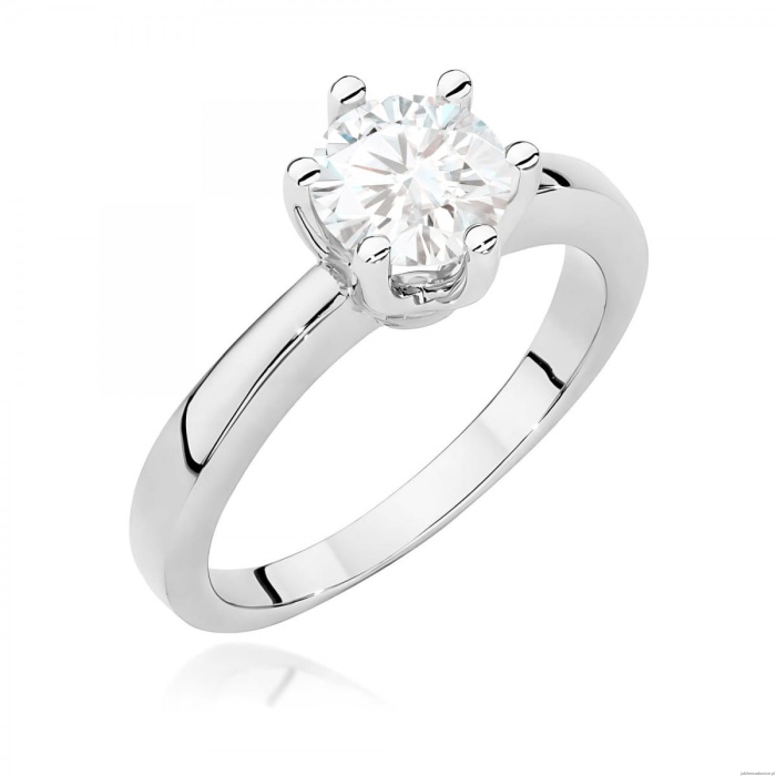 Pierścionek W0482 Diament Laboratoryjny 1,00ct białe złoto 375