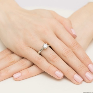 Pierścionek W0482 Diament Laboratoryjny 1,00ct białe złoto 375