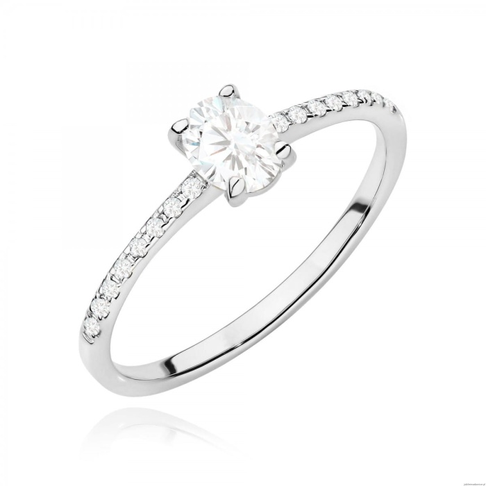 Pierścionek W0582 diament laboratoryjny 0,30ct białe złoto 375