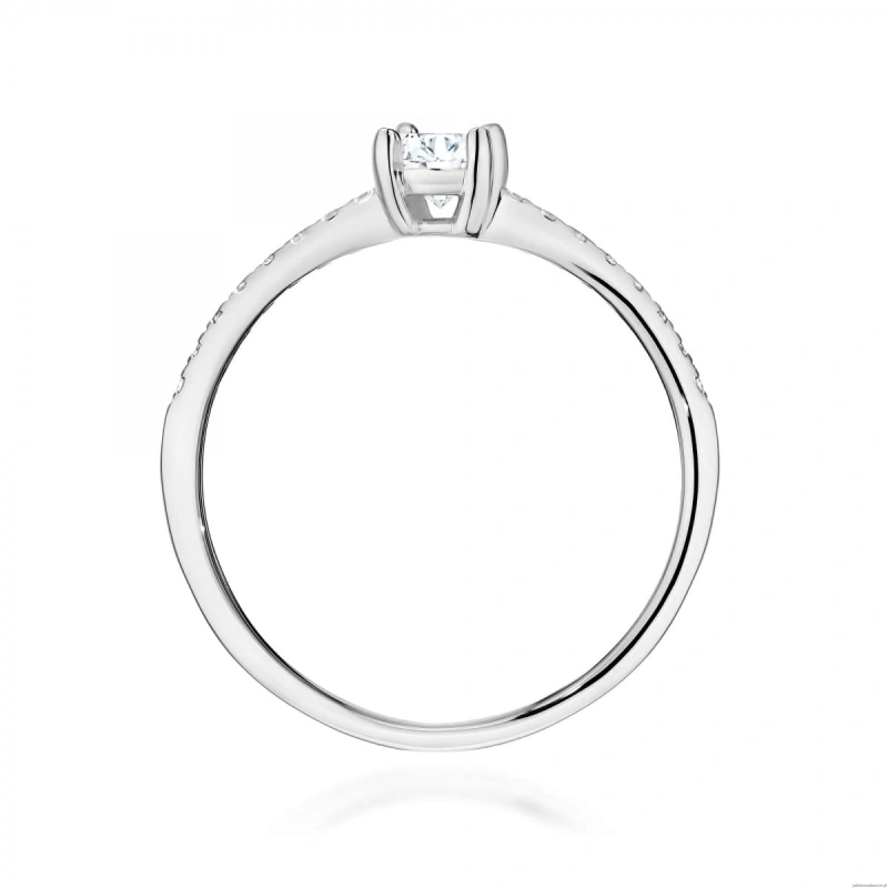Pierścionek W0582 diament laboratoryjny 0,30ct białe złoto 375