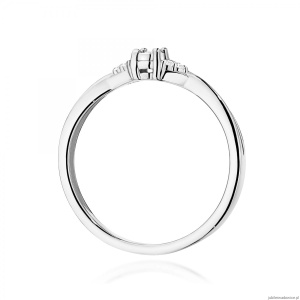 Pierścionek W0682 Diament 0,01ct białe złoto 375