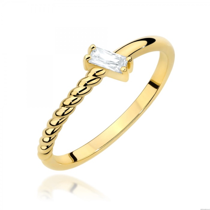 Pierścionek W0683 Diament 0,13ct żółte złoto 375