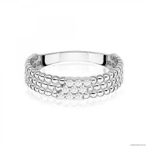 Pierścionek W0621 z diamentami białe złoto 375