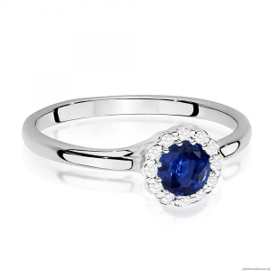 Pierścionek W0622 Szafir 0,50ct białe złoto 375