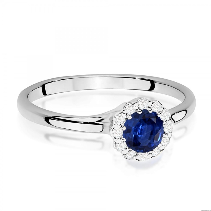 Pierścionek W0622 Szafir 0,50ct białe złoto 375