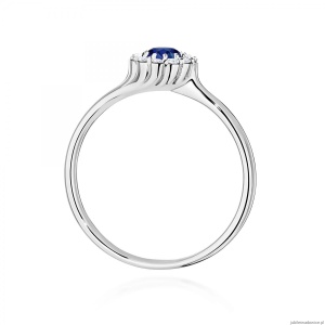 Pierścionek W0622 Szafir 0,50ct białe złoto 375