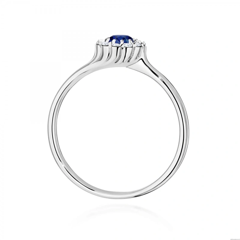Pierścionek W0622 Szafir 0,50ct białe złoto 375