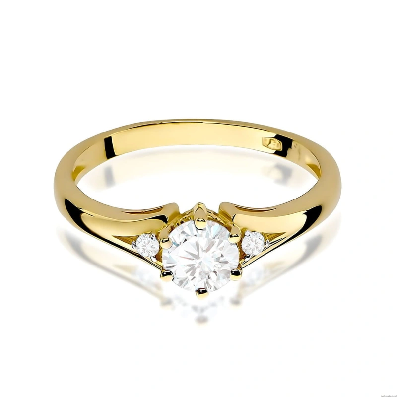 Pierścionek W0076 Diament laboratoryjny 0,50ct żółte złoto 375