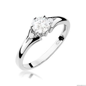 Pierścionek W0076 Diament laboratoryjny 0,50ct białe złoto 375