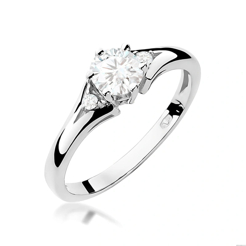 Pierścionek W0076 Diament laboratoryjny 0,50ct białe złoto 375