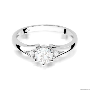 Pierścionek W0076 Diament laboratoryjny 0,50ct białe złoto 375
