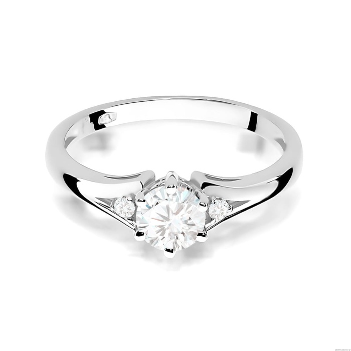 Pierścionek W0076 Diament laboratoryjny 0,50ct białe złoto 375