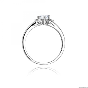 Pierścionek W0076 Diament laboratoryjny 0,50ct białe złoto 375