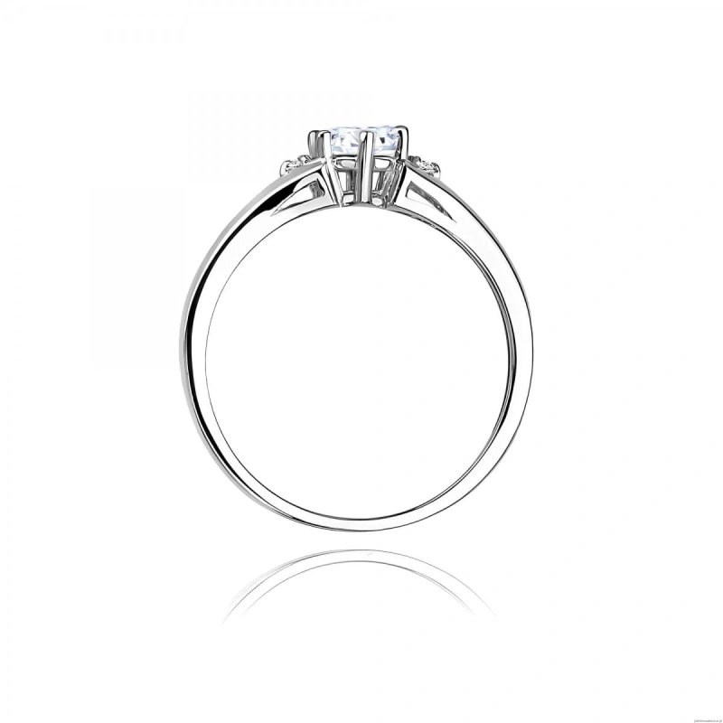 Pierścionek W0076 Diament laboratoryjny 0,50ct białe złoto 375