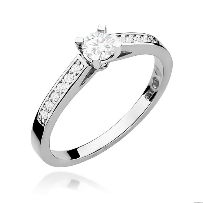 Pierścionek W0052 Diament Laboratoryjny 0,30ct białe złoto 375