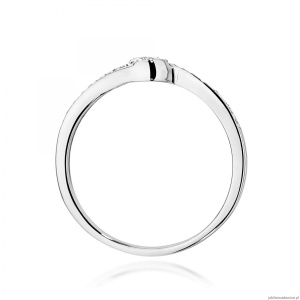 Pierścionek W0658 Diament 0,08ct białe złoto 375