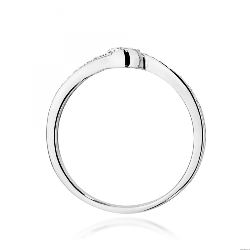 Pierścionek W0658 Diament 0,08ct białe złoto 375