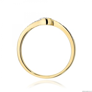 Pierścionek W0658 Diament 0,08ct żółte złoto 375