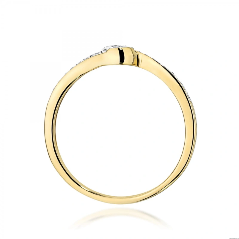 Pierścionek W0658 Diament 0,08ct żółte złoto 375