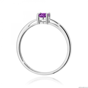 Pierścionek W0685 Ametyst 0,40ct białe złoto 375