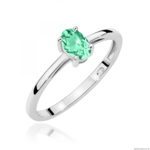 Pierścionek W0685 Szmaragd 0,40ct białe złoto 375