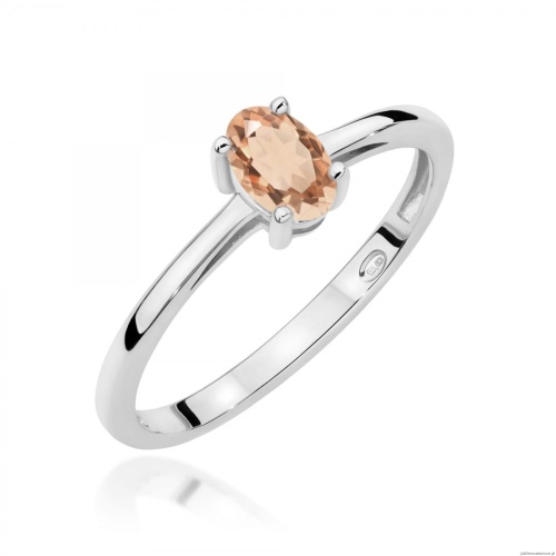 Pierścionek W0685 Morganit 0,40ct białe złoto 375