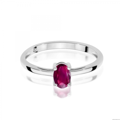 Pierścionek W0685 Rodolit 0,50ct białe złoto 375