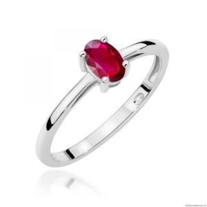 Pierścionek W0685 Rubin 0,60ct białe złoto 375