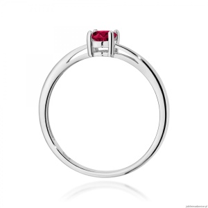 Pierścionek W0685 Rubin 0,60ct białe złoto 375