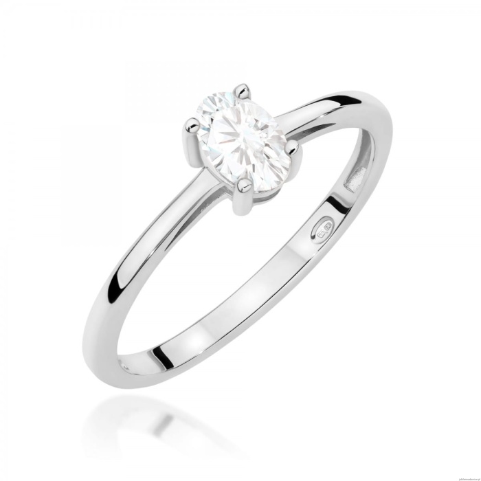 Pierścionek W0685 Szafir Biały 0,50ct białe złoto 375