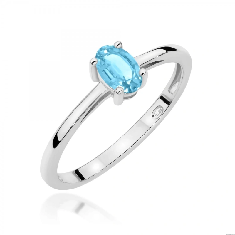 Pierścionek W0685 Topaz Swiss 0,50ct białe złoto 375