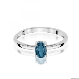 Pierścionek W0685 Topaz London Blue 0,50ct białe złoto 375