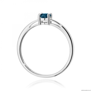 Pierścionek W0685 Topaz London Blue 0,50ct białe złoto 375