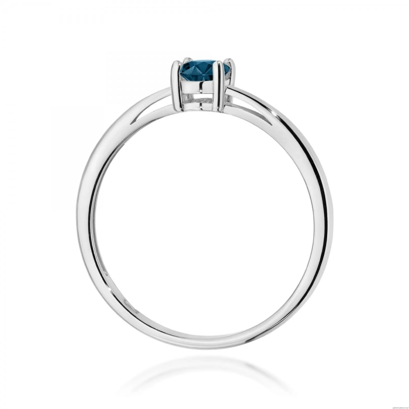 Pierścionek W0685 Topaz London Blue 0,50ct białe złoto 375