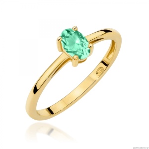 Pierścionek W0685 Szmaragd 0,40ct żółte złoto 375