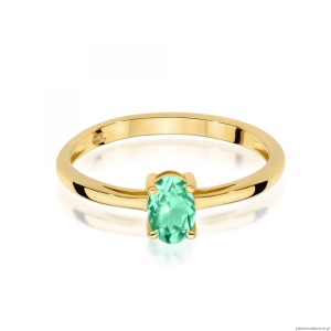Pierścionek W0685 Szmaragd 0,40ct żółte złoto 375