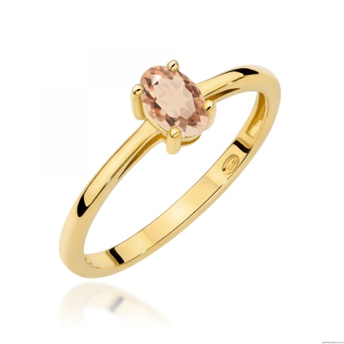 Pierścionek W0685 Morganit 0,40ct żółte złoto 375