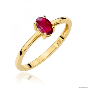 Pierścionek W0685 Rubin 0,60ct żółte złoto 375
