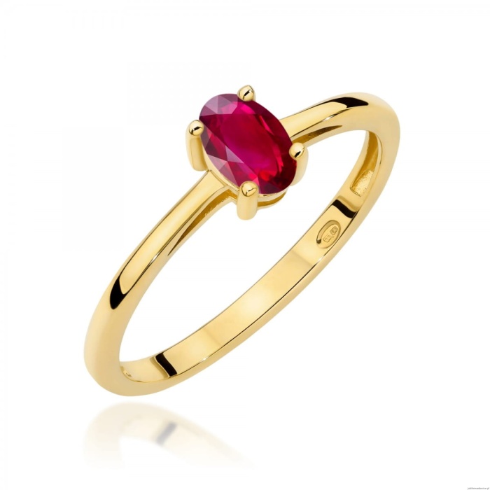Pierścionek W0685 Rubin 0,60ct żółte złoto 375