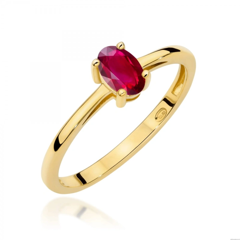 Pierścionek W0685 Rubin 0,60ct żółte złoto 375